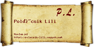 Polácsik Lili névjegykártya